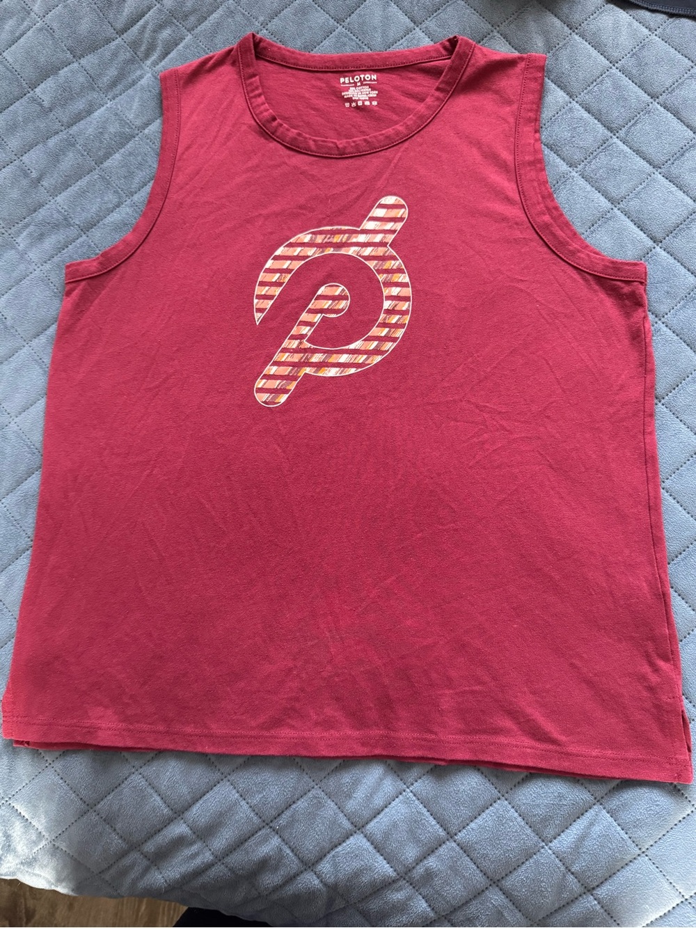 Peloton Women’s Medium Sleeveless Tank Top Maroon Graphic Logo Athletic Casual